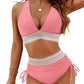 🎁Letzter Tag 49 % Rabatt – 2025 Bikini-Sets mit hoher Taille und Bauchkontrolle im Farbblockdesign