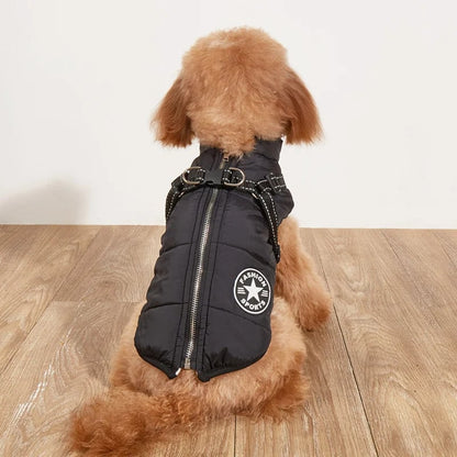 🐶Neujahrsverkauf 49 % RABATT🐾Winter Warm Haustier Hund Wasserdichte Jacke mit Geschirr