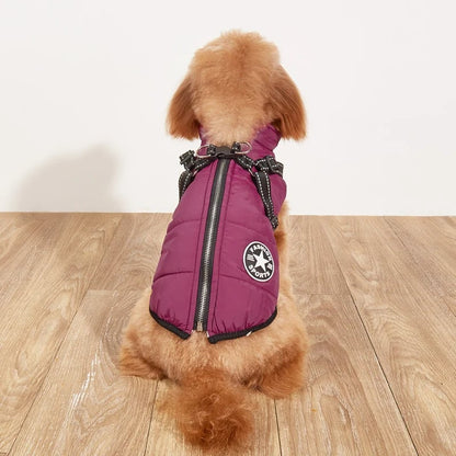 🐶Neujahrsverkauf 49 % RABATT🐾Winter Warm Haustier Hund Wasserdichte Jacke mit Geschirr