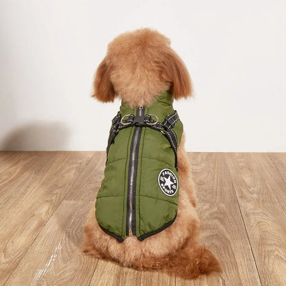 🐶Neujahrsverkauf 49 % RABATT🐾Winter Warm Haustier Hund Wasserdichte Jacke mit Geschirr