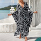 Casual vloeiende V-Hals lange badpak cover-ups-3