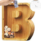 Benutzerdefinierte A-Z-Namen Holz Spardose Münze Sparschwein-Geschenk für Kinder-1
