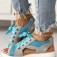 Neue Muffin-Sandalen mit Kontrastnähten und Hohlriemen