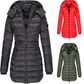 🔥Mittellange wattierte Winterjacke für Frauen, einfarbige, warme Kapuzenjacke👍【Kostenloser Versand】