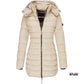 🔥Mittellange wattierte Winterjacke für Frauen, einfarbige, warme Kapuzenjacke👍【Kostenloser Versand】
