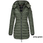 🔥Mittellange wattierte Winterjacke für Frauen, einfarbige, warme Kapuzenjacke👍【Kostenloser Versand】