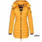 🔥Mittellange wattierte Winterjacke für Frauen, einfarbige, warme Kapuzenjacke👍【Kostenloser Versand】