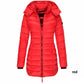 🔥Mittellange wattierte Winterjacke für Frauen, einfarbige, warme Kapuzenjacke👍【Kostenloser Versand】