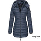 🔥Mittellange wattierte Winterjacke für Frauen, einfarbige, warme Kapuzenjacke👍【Kostenloser Versand】