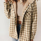 🎁✨HEISSER VERKAUF 49% RABATT✨Damen Herbst und Winter verdickter Flanell langärmelige karierte Kapuzenjacke