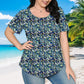 💖Kurzärmeliges Sommer-T-Shirt mit Rundhalsausschnitt und Falten