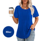 💖Kurzärmeliges Sommer-T-Shirt mit Rundhalsausschnitt und Falten