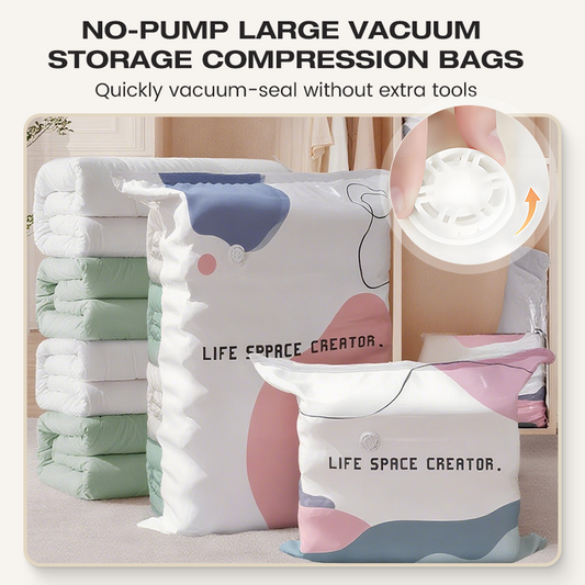 🔥LETZTER TAG: 50% RABATT💖🧳Vakuum-Aufbewahrungsbeutel ohne Pumpe – Drücken & versiegeln – Spart 80 % Platz, hält Kleidung trocken & staubfrei – ideal für Bettwäsche, Winterkleidung oder Reisen 🛏️✨