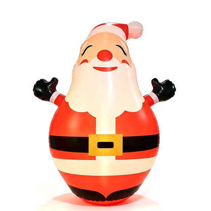 🔥50% RABATT! ❤️150cm Inflatable Santa Claus Tumbler with LED Light Christmas Outdoor Party Decoration