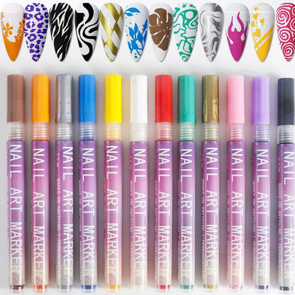 🥳💞 Über 68.000 Stück verkauft!⚡💅🎨12 Farben Nagelkunst-Stifte-Set für kreative Designs🎁