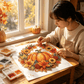 🔥 50 % Rabatt 🍂 Herbstlicher Kranz mit Kürbis für Diamond Painting als Wand-/Fensterdekoration, komplettes DIY-Set